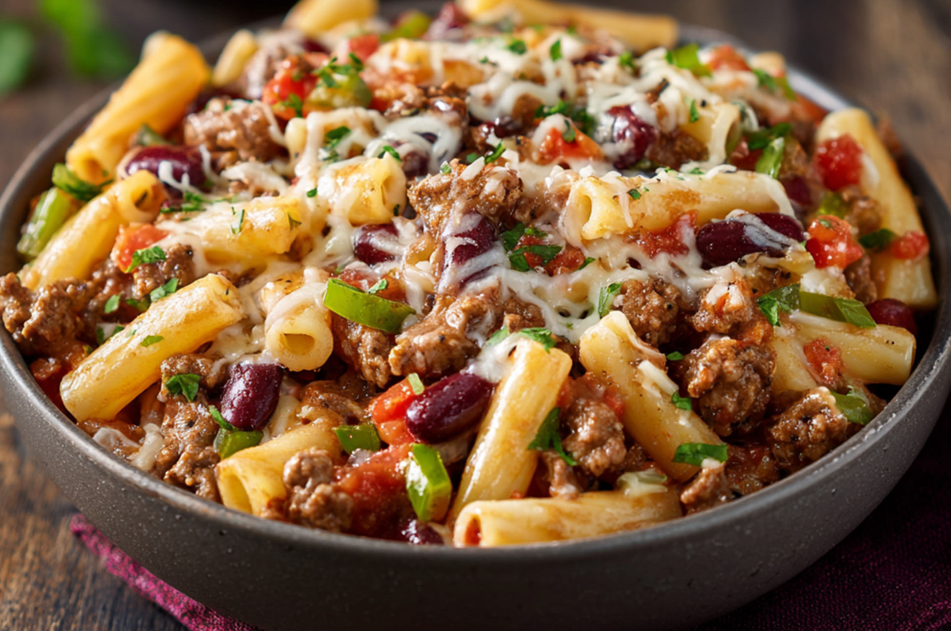 Firehouse Chili Pasta Bake